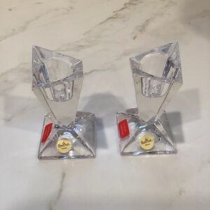 Rosenthal Clear Crystal CandleHolders Candlesticks Pair of 2